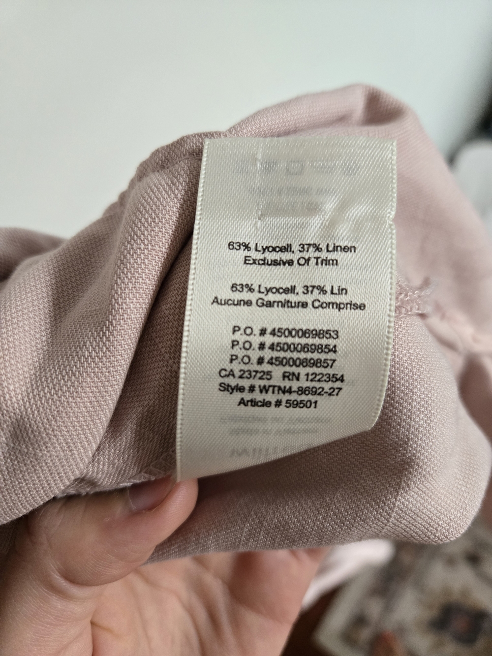 Wilfred Linen Dusty Rose Midi Wrap Dress - Picture 7 of 7